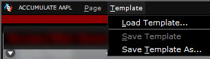 The load template menu in TWS. 